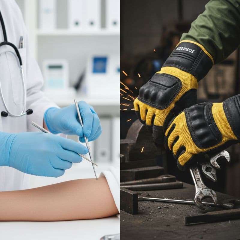 Industrial Safety Gloves vs Examination Gloves